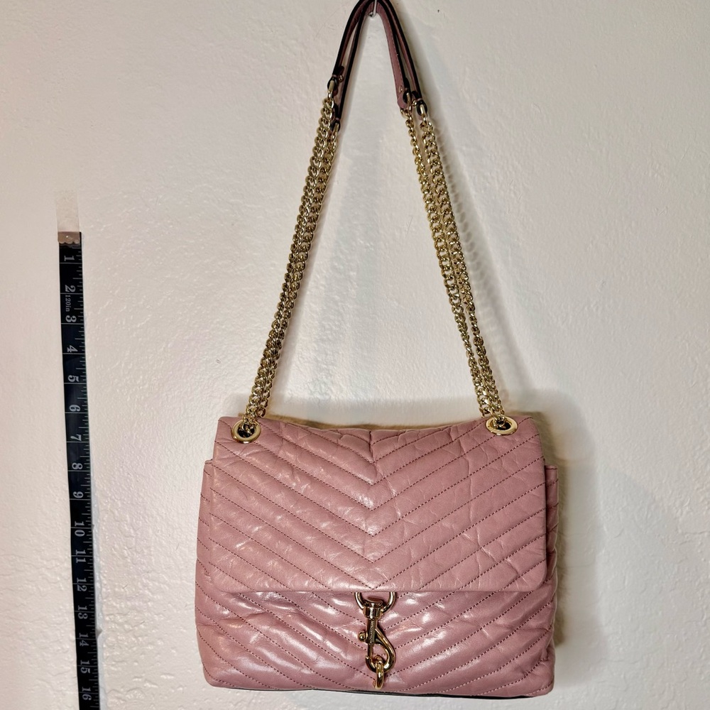 REBECCA MINKOFF Quilted Leather Affair Shoulder Bag Pale Pink Crossbody